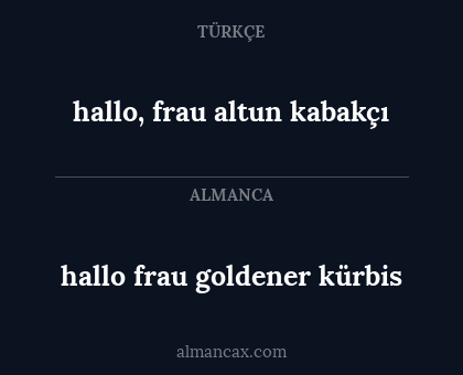 hallo frau goldener kürbis - hallo, frau altun kabakçı