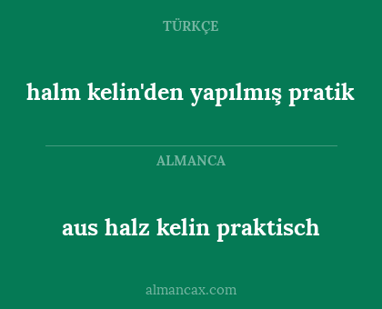 aus halz kelin praktisch - halm kelin'den yapılmış pratik