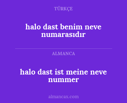 halo dast benim neve numarasıdır - halo dast ist meine neve nummer