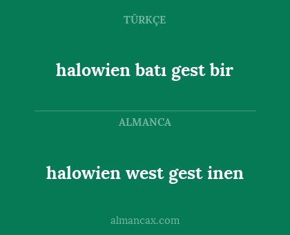 halowien batı gest bir - halowien west gest inen