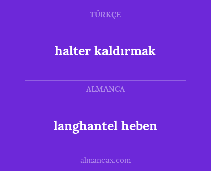 langhantel heben - halter kaldırmak