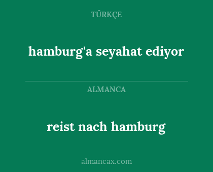 hamburg'a seyahat ediyor - reist nach hamburg
