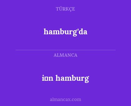 hamburg'da - i̇n hamburg
