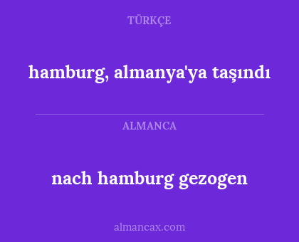 nach hamburg gezogen - hamburg, almanya'ya taşındı