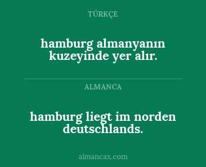 hamburg almanyanın kuzeyinde yer alır. - hamburg liegt im norden deutschlands.