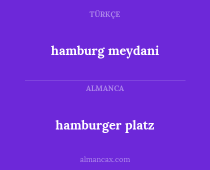hamburg meydani - hamburger platz
