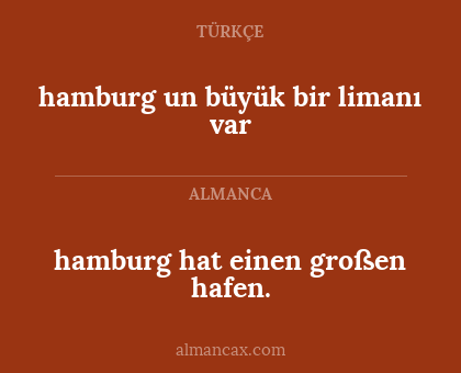 hamburg un büyük bir limanı var - hamburg hat einen großen hafen.