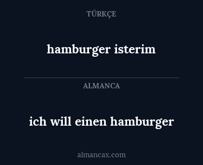 hamburger isterim - ich will einen hamburger