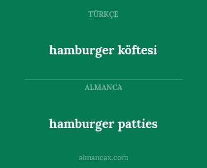 hamburger köftesi - hamburger patties