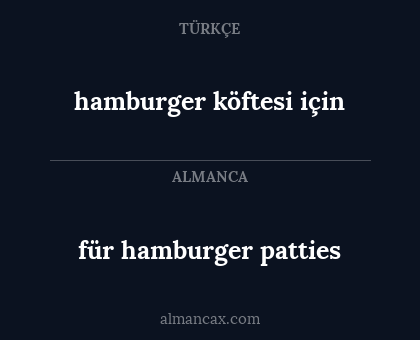 hamburger köftesi için - für hamburger patties