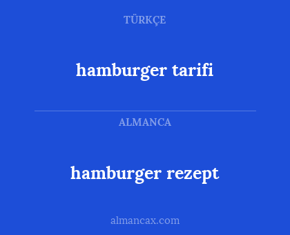 hamburger tarifi - hamburger rezept