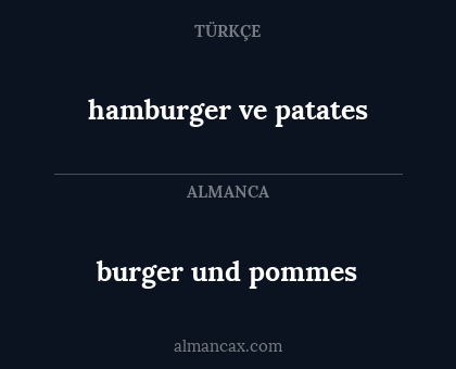 burger und pommes - hamburger ve patates
