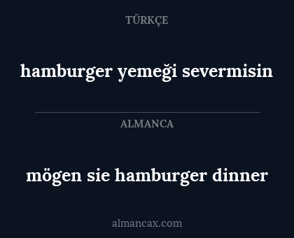 hamburger yemeği severmisin - mögen sie hamburger dinner