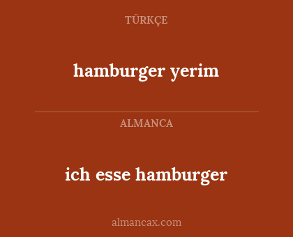 hamburger yerim - ich esse hamburger