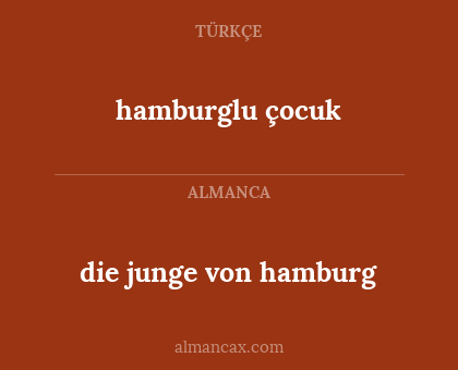 hamburglu çocuk - die junge von hamburg