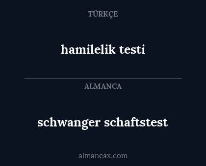 hamilelik testi - schwanger schaftstest