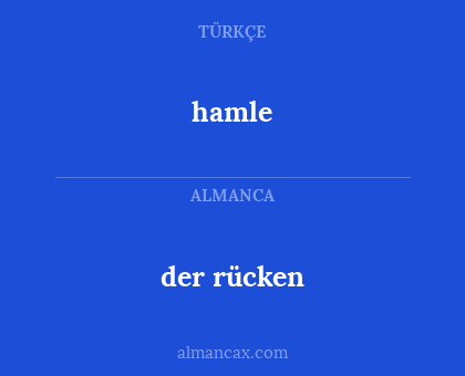 hamle - der rücken