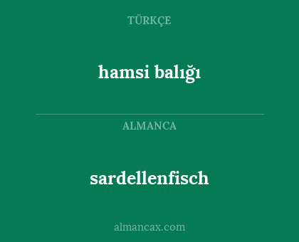 hamsi balığı - sardellenfisch