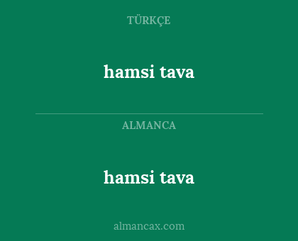 hamsi tava - hamsi tava