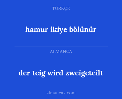 der teig wird zweigeteilt - hamur ikiye bölünür