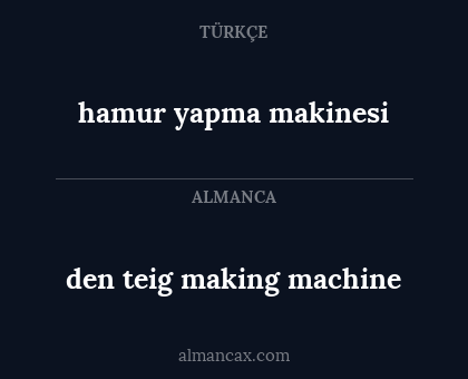 den teig making machine - hamur yapma makinesi
