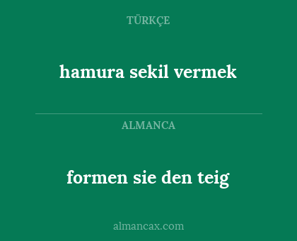formen sie den teig - hamura sekil vermek