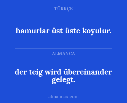 der teig wird übereinander gelegt. - hamurlar üst üste koyulur.
