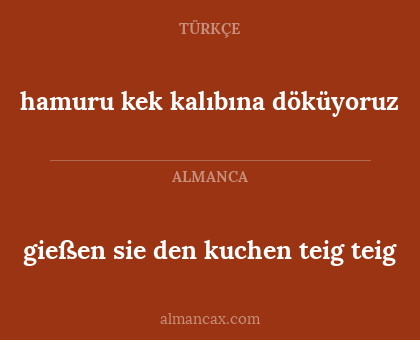 hamuru kek kalıbına döküyoruz - gießen sie den kuchen teig teig
