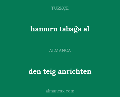 den teig anrichten - hamuru tabağa al