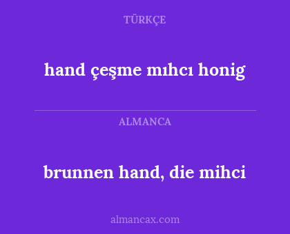 brunnen hand, die mihci - hand çeşme mıhcı honig