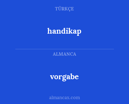 vorgabe - handikap