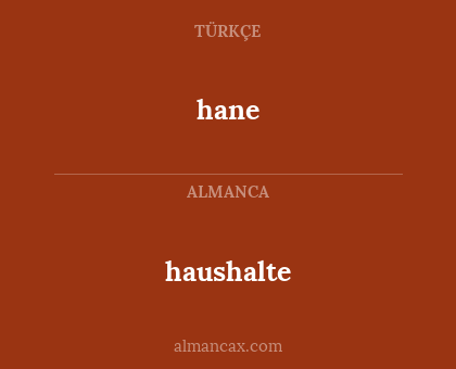 hane - haushalte