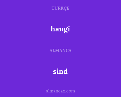 sind - hangi