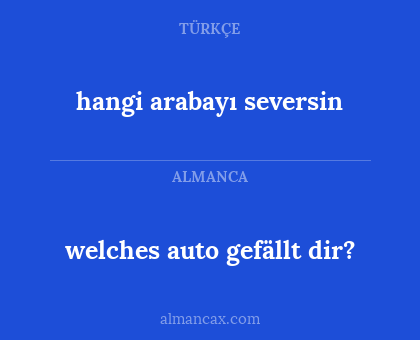 hangi arabayı seversin - welches auto gefällt dir?