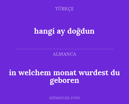 in welchem monat wurdest du geboren - hangi ay doğdun