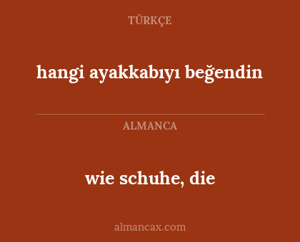 wie schuhe, die - hangi ayakkabıyı beğendin