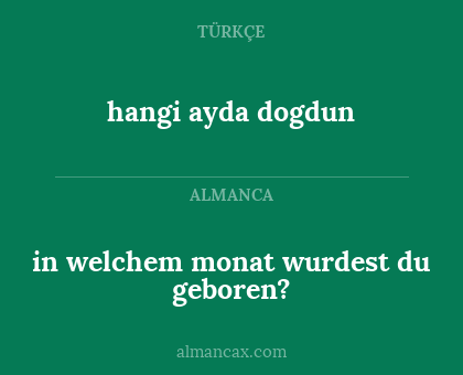 in welchem monat wurdest du geboren? - hangi ayda dogdun
