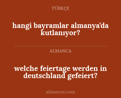 hangi bayramlar almanya’da kutlanıyor? - welche feiertage werden in deutschland gefeiert?
