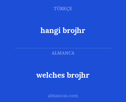 hangi brojhr - welches brojhr