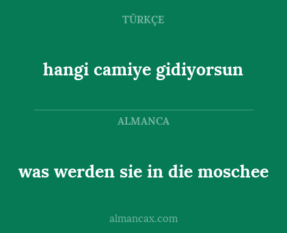 was werden sie in die moschee - hangi camiye gidiyorsun