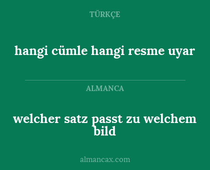 welcher satz passt zu welchem bild - hangi cümle hangi resme uyar