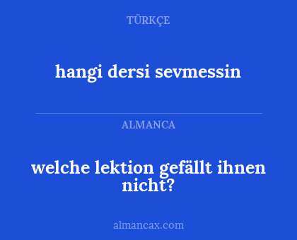hangi dersi sevmessin - welche lektion gefällt ihnen nicht?