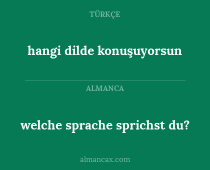 welche sprache sprichst du? - hangi dilde konuşuyorsun