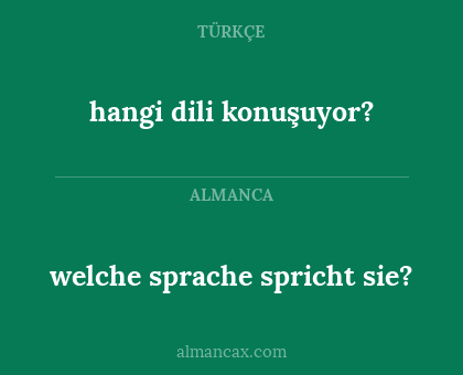 welche sprache spricht sie? - hangi dili konuşuyor?