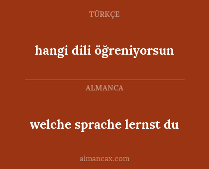 welche sprache lernst du - hangi dili öğreniyorsun