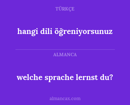 welche sprache lernst du? - hangi dili öğreniyorsunuz