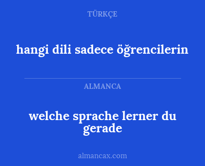 hangi dili sadece öğrencilerin - welche sprache lerner du gerade