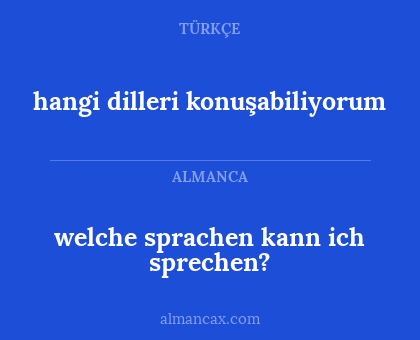 welche sprachen kann ich sprechen? - hangi dilleri konuşabiliyorum