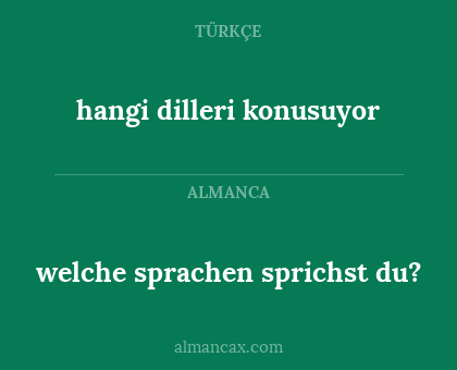 hangi dilleri konusuyor - welche sprachen sprichst du?