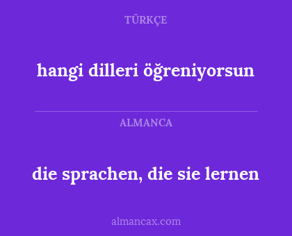 die sprachen, die sie lernen - hangi dilleri öğreniyorsun